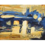 Colin Davidson, RUA - THE BRIDGE - Oil on Board - 8 x 10 inches - Signed