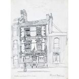 Raymond Piper, RUA - OLD HOUSE OPPOSITE LIVERPOOL QUAY, BELFAST - Pencil on Paper - 15 x 11 inches -