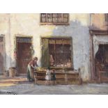 Frank McKelvey, RHA RUA - DEVLIN'S SHOP, CUSHENDUN - Oil on Board - 14 x 18 inches - Signed