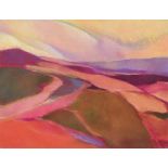 O'Sullivan - RED LANDSCAPE - Pastel on Paper - 19.5 x 25.5 inches - Signed