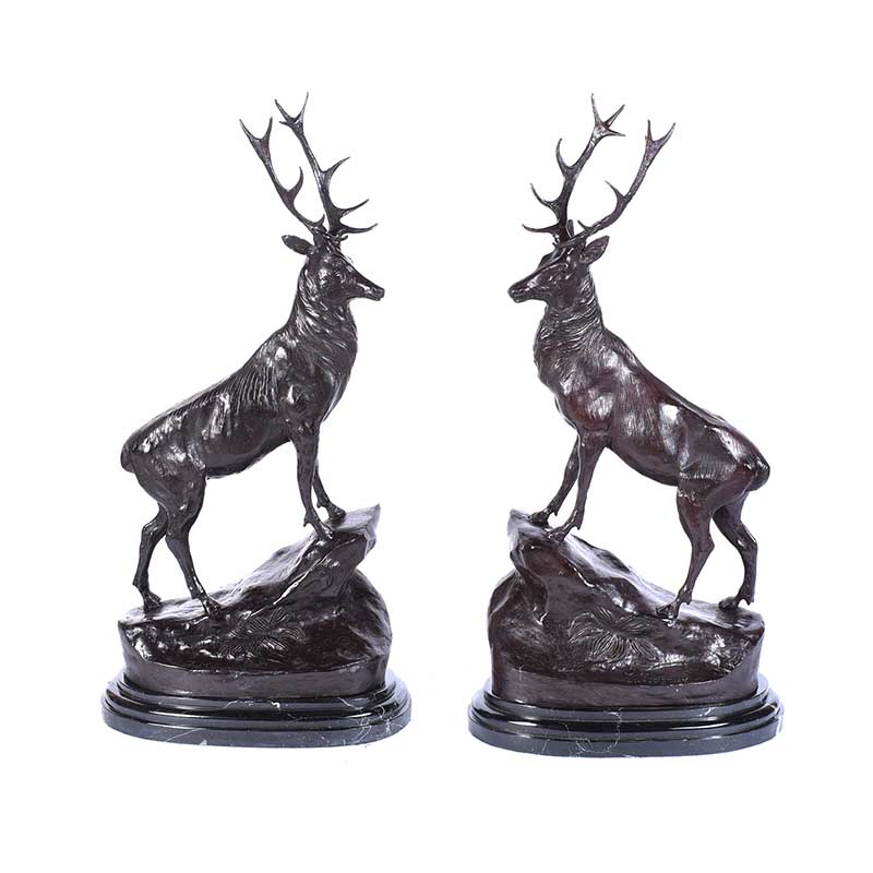 PAIR OF BRONZE STAGS - Image 7 of 8