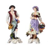 PAIR OF DRESDEN STYLE FIGURES