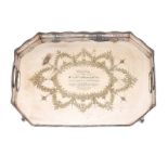 EPNS ADAMS STYLE TWO HANDLED TRAY