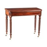 REGENCY MAHOGANY TURN OVER LEAF TEA TABLE