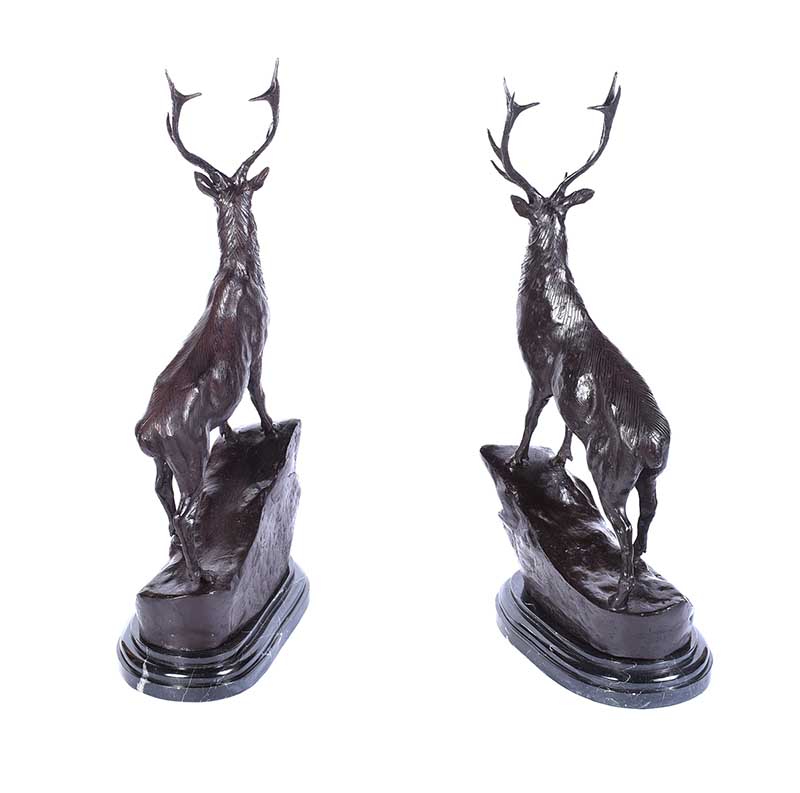PAIR OF BRONZE STAGS - Image 6 of 8