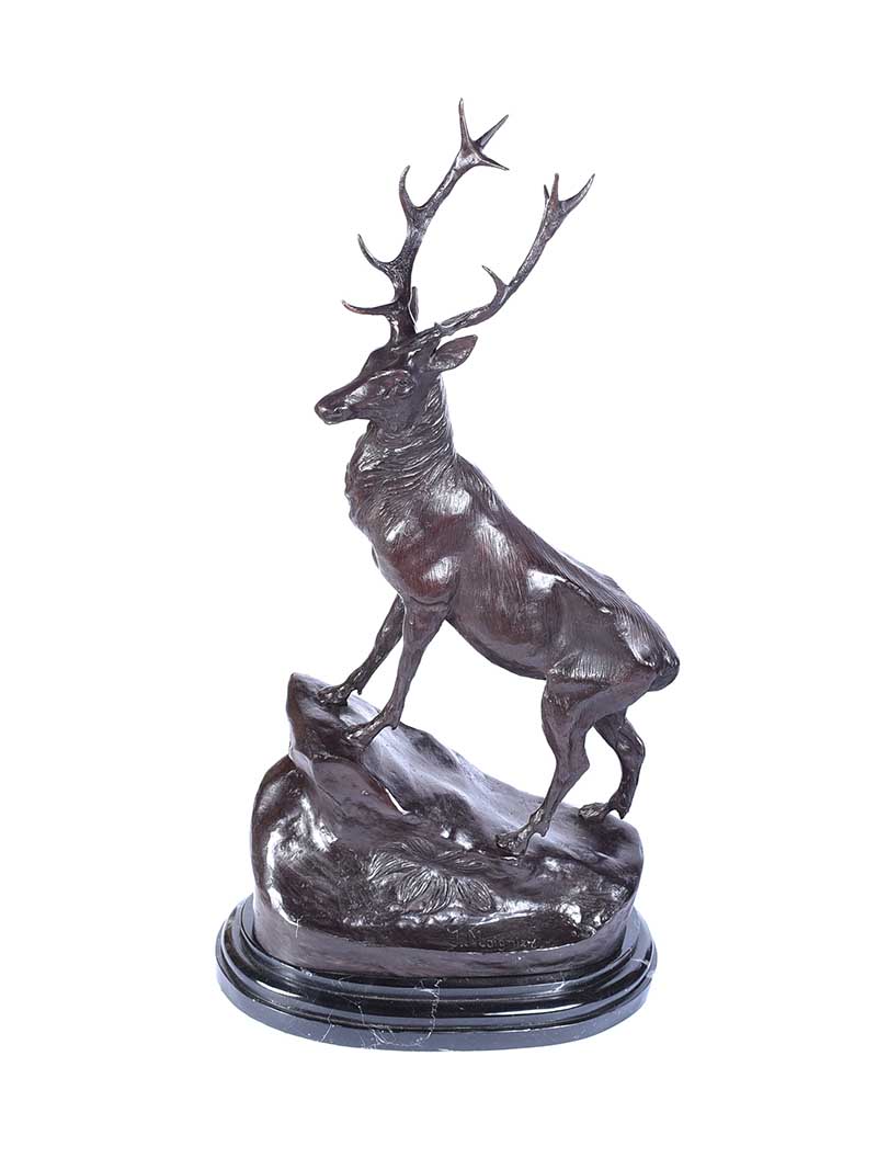 PAIR OF BRONZE STAGS - Image 3 of 8
