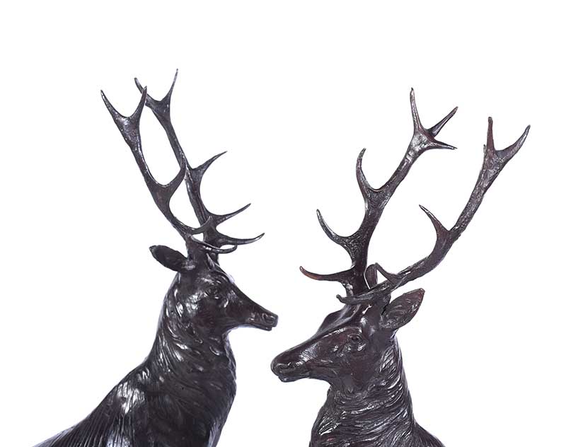 PAIR OF BRONZE STAGS - Image 8 of 8
