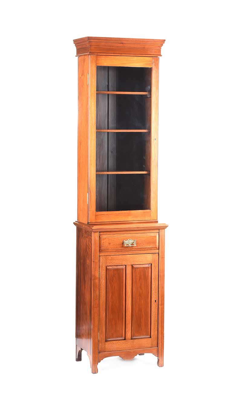 EDWARDIAN MAHOGANY GLAZED BOOKCASE