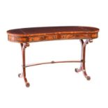 MAHOGANY KIDNEY SHAPED LADY'S WRITING DESK