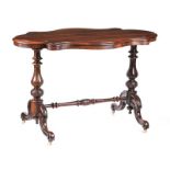 VICTORIAN ROSEWOOD SHAPED TOP CENTRE TABLE