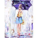 Lorna Millar - GIRL ABOUT TOWN - Oil on Board - 16 x 12 inches - Signed