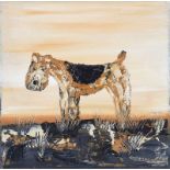 Michael Smyth - WORKING TERRIER - Oil on Canvas - 6 x 6 inches - Signed