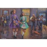 James McDonald - IRISH DANCERS - Pastel on Paper - 20 x 30 inches - Signed