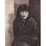 Moise Kisling - PORTRAIT OF A WOMAN - Black & White Print - 9 x 7 inches - Unsigned