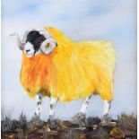 Michael Smyth - YELLOW RAM - Oil on Canvas - 12 x 12 inches - Signed
