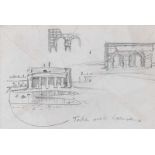 Daniel O'Neill - BUILDING STUDYS - Pencil on an Addressed Envelope - 4 x 5.5 inches - Unsigned