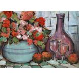 Gladys Maccabe, HRUA - STILL LIFE, FLOWERS & FRUIT - Oil on Board - 10 x 14 inches - Signed