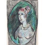 English School - PORTRAIT OF A LADY - Pastel on Paper - 11 x 8 inches - Unsigned