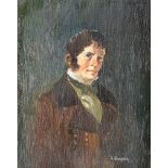 A. Thompson - PORTRAIT OF A GENTLEMAN - Oil on Board - 5 x 4 inches - Signed