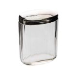 ANTIQUE STERLING SILVER TOPPED GLASS JAR