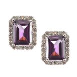 18CT WHITE GOLD AMETHYST EARRINGS