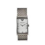 EMPORIO ARMANI STAINLESS STEEL DIAMOND-SET UNISEX WRIST WATCH