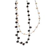 STERLING SILVER AND PEARL MATCHING NECKLACE SET