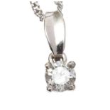 18CT WHITE GOLD AND DIAMOND SOLITAIRE NECKLACE