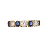 18CT GOLD SAPPHIRE AND DIAMOND RING