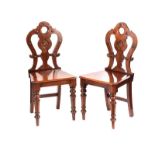 PAIR OF VICTORIAN MAHOGANY HALL CHAIRS