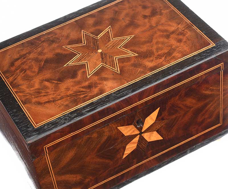 ANTIQUE INLAID JEWELLERY BOX - Image 2 of 4