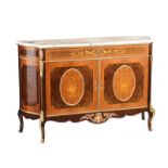 TWENTIETH CENTURY MARBLE TOP SIDEBOARD