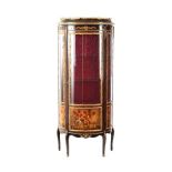 FRENCH STYLE BRASS BOUND DISPLAY CABINET (SOME DAMAGE)