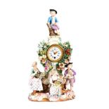 CONTINENTAL PORCELAIN MANTEL CLOCK