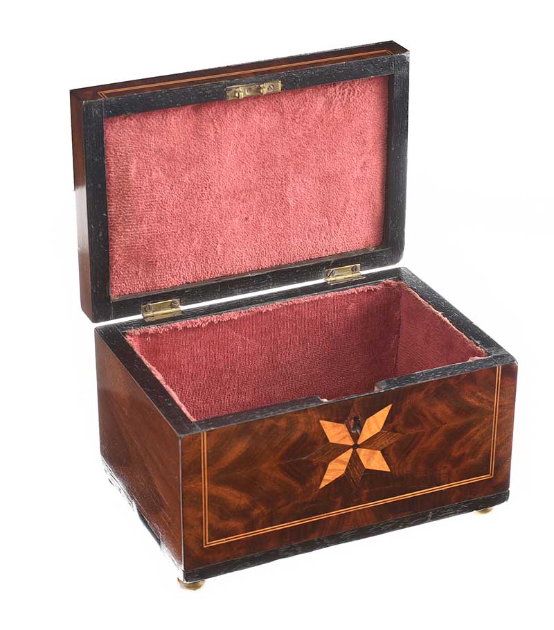 ANTIQUE INLAID JEWELLERY BOX - Image 3 of 4