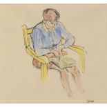 William Conor, RHA RUA - BOY READING - Pen & Ink Drawing with Watercolour Wash - 7 x 8 inches -