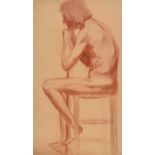 John Luke, RUA - SEATED FIGURE STUDY - Pastel on Paper - 19 x 11 inches - Signed