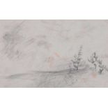 Tom Carr, HRHA HRUA RWS - LANDSCAPE WITH TREES - Pencil on Paper - 4.5 x 7 inches - Unsigned