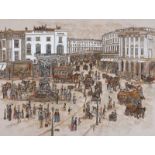 Diane Elson - LONDON, LATE 19TH CENTURY - Pen & Ink Drawing with Watercolour Wash - 14 x 18 inches -