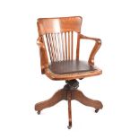 REVOLVING OAK DESK CHAIR