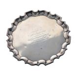 SILVER CARD SALVER