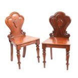 PAIR OF VICTORIAN HALL CHAIRS