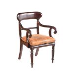 GEORGIAN MAHOGANY ARMCHAIR