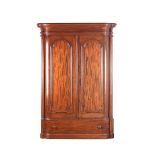 VICTORIAN MAHOGANY TWO DOOR WARDROBE