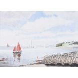 Wilbur Little - SAILING, CUSHENDUN BAY - Watercolour Drawing - 10 x 14 inches - Signed