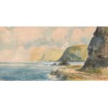 Rowland Hill, RUA - FAIRHEAD, BALLYCASTLE - Watercolour Drawing - 8.5 x 16 inches - Signed