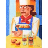 Graham Knuttel - CHEF - Pastel on Paper - 30 x 22 inches - Signed