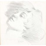 William Conor, RHA RUA - A GIRL'S HEAD - Pencil on Paper - 5 x 5 inches - Signed