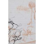 Tom Carr, HRHA RUA RWS - TREE BRANCHES IN A LANDSCAPE - Pen & Ink Drawing with Pastel - 7 x 4.5