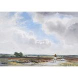 Wycliffe Egginton, RI RCA - ACROSS THE HEATH - Watercolour Drawing - 10 x 14 inches - Signed